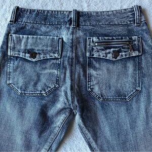 Diesel Industry Denim Pants 30x25(measured) Hemmed Button Fly Acid Wash *read